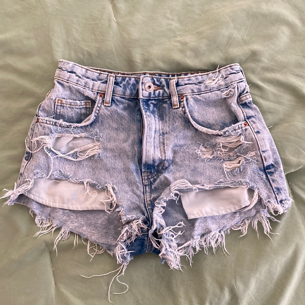 Bershka High Rise Jean Shorts